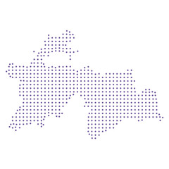 Obraz premium Tajikistan map dotted pattern design purple circle