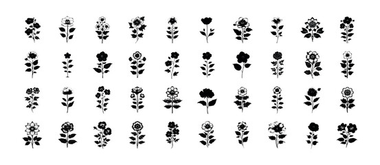 Flower Silhouette Pack - 40 Design