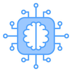 Machine Learning Blue Icon