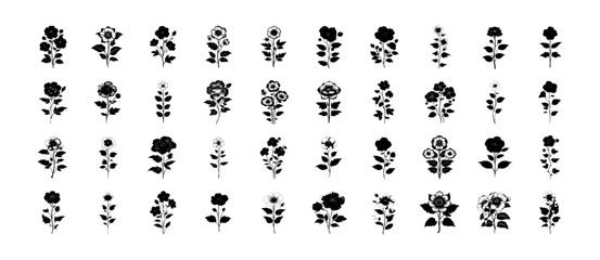 Flower Silhouette Pack - 40 Design