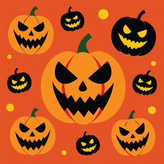 Obraz premium halloween pumpkin seamless pattern