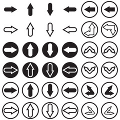 Black arrow icon big sets. Vector arrow illustration