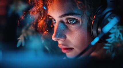 call center operator of an energy company in the office

