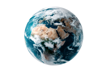 Realistic depiction of Earth from outer space with clouds