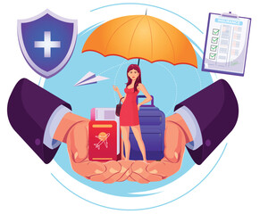 Life Insurance Travel Insurance concept illustration