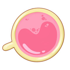 Sakura, Strawberry Latte Illustration