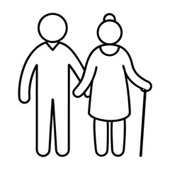 Elderly Couple Vector Icon