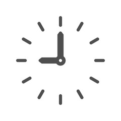 Clock Icon Illustration. Time 9 o`clock at morning. Vector