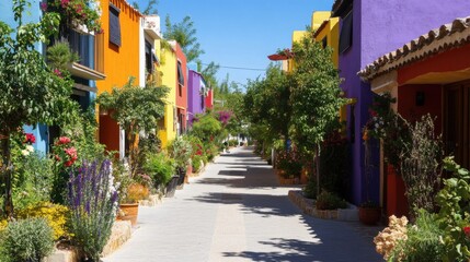 street full of modern houses