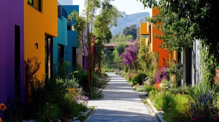 street full of modern houses