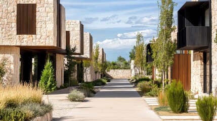 street full of modern houses