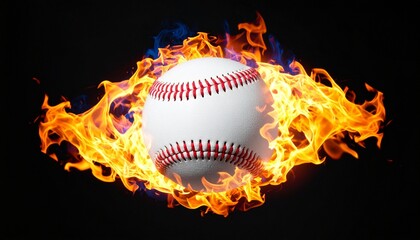 baseball in flames