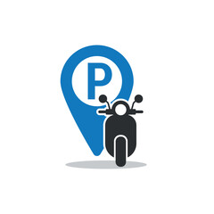 vector design of motorcycle parking sign.