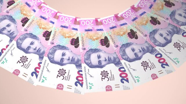 Genuine Looping Design of 200 hryven Currency of Ukraine