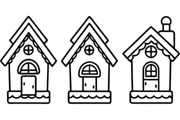 Gingerbread House Line Art Set