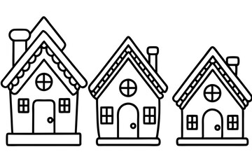Gingerbread House Line Art Set