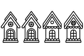 Gingerbread House Line Art Set