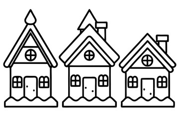 Gingerbread House Line Art Set