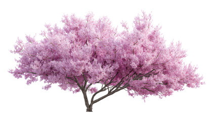 Blooming cherry blossom tree with vibrant pink flowers