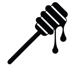 Honey Dipper Silhouette Vector Icon