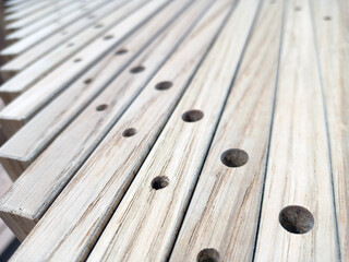 wooden parts with holes. furniture manufacturing.