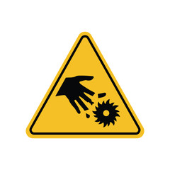 ISO Prohibition Sign, Finger or Hand Cutting with Rotating Blade by Accident Suitable for posters and web icons