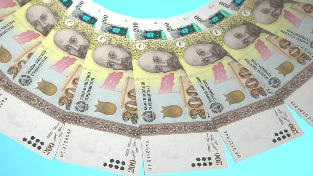 Radiance Looping Design of 200 somoni Currency of Tajikistan