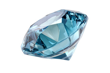 Blue crystal diamond with transparent background elevating decor