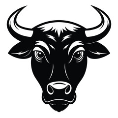 Stylized Bull Head Vector Icon