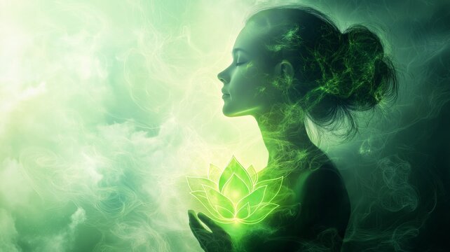 Chakra alignment and energy visualization with a focus on inner wellness and tranquility