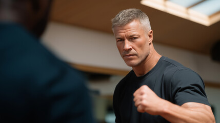 Krav Maga Defense Training with Master and Target Focus Pad