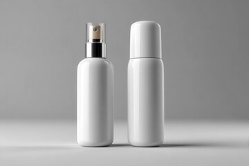 Glossy spray bottle banner