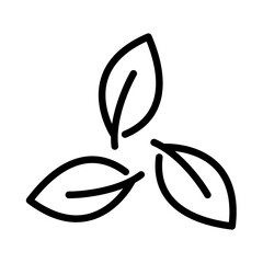 leaves outline icon. leaf organic black line illustration.
