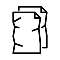 paper waste outline icon. used paper black line illustration.
