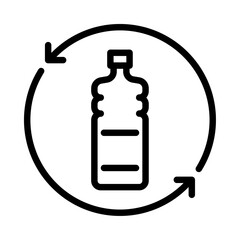 recycle plastic bottle outline icon. recycle plastic black line illustration.