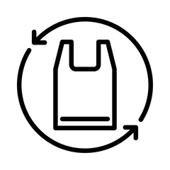 recycle plastic outline icon. recycle plastic waste black line illustration.