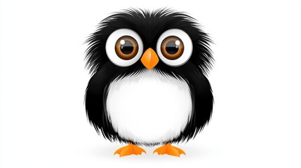 Fototapeta premium Fluffy penguin with large eyes.