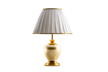 Elegant table lamp with gold accents and white shade design
