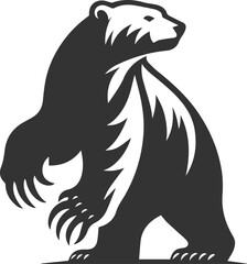 Silhouette of a polar bear animal vector black illustration