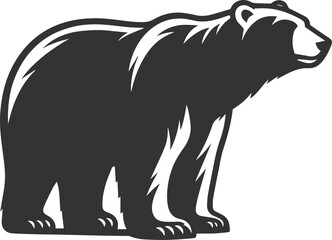 Silhouette of a polar bear animal vector black illustration