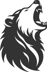 Silhouette of a polar bear animal vector black illustration