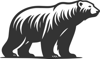 Silhouette of a polar bear animal vector black illustration