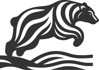 Silhouette of a polar bear animal vector black illustration