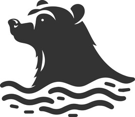 Silhouette of a polar bear animal vector black illustration