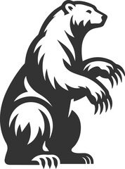 Silhouette of a polar bear animal vector black illustration