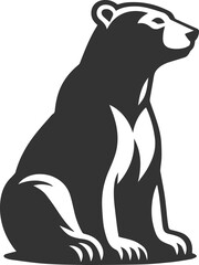 Silhouette of a polar bear animal vector black illustration