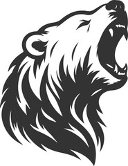 Silhouette of a polar bear animal vector black illustration