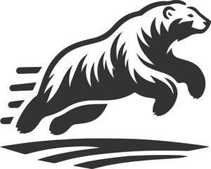 Silhouette of a polar bear animal vector black illustration