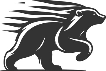 Silhouette of a polar bear animal vector black illustration