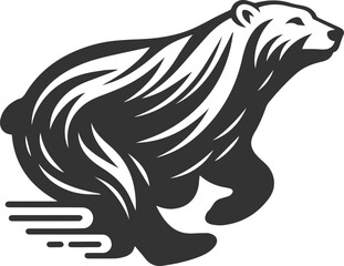 Silhouette of a polar bear animal vector black illustration